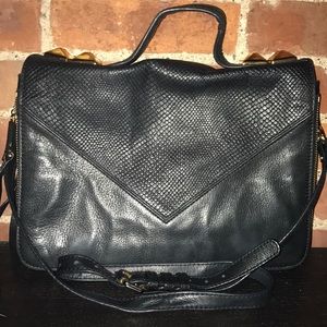 Linea Pelle Black Leather Satchel